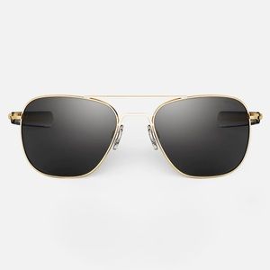 Randolph USA Aviator Sunglasses gold & American gray 55MM (NWT)
